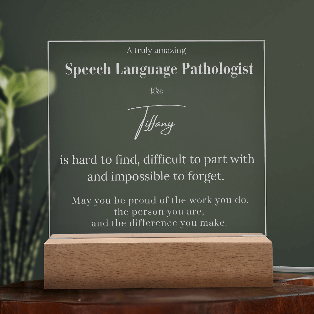 Personalized Speech Language Pathologist Acrylic Plaque