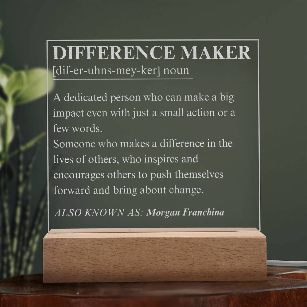 Engraved Personalized Plaque 3 For Difference Maker