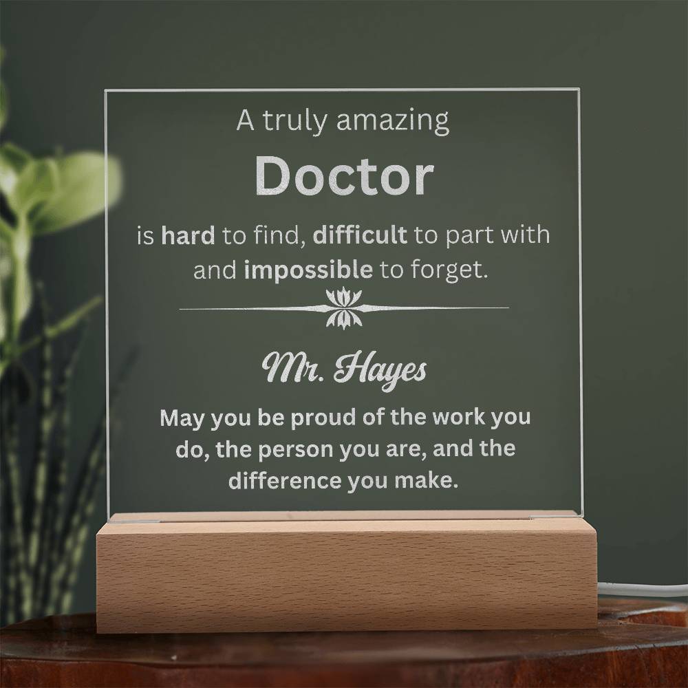 Personalized Doctor Engraved Plaque 2