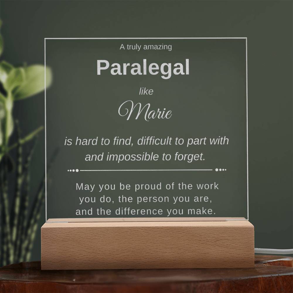 Personalized Paralegal Acrylic Plaque