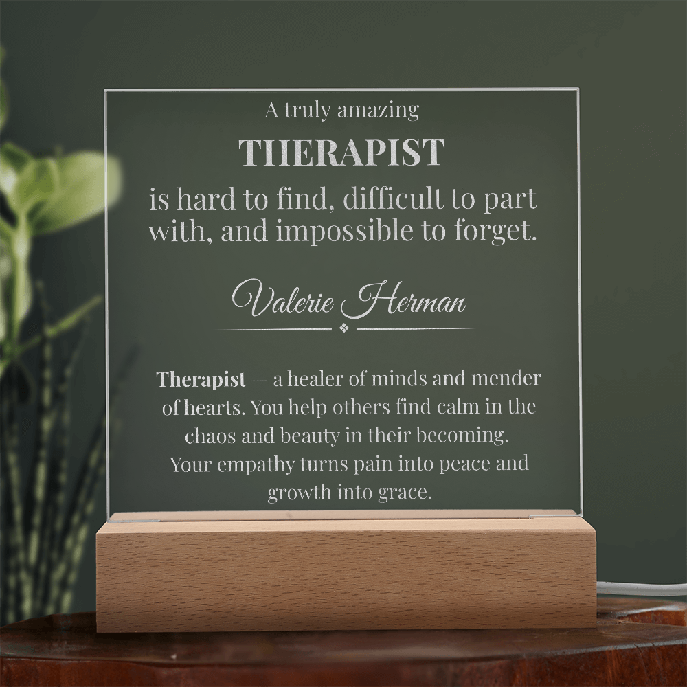 Therapist Definition Plaque Gift – Encouraging Thank You Gift for Therapist