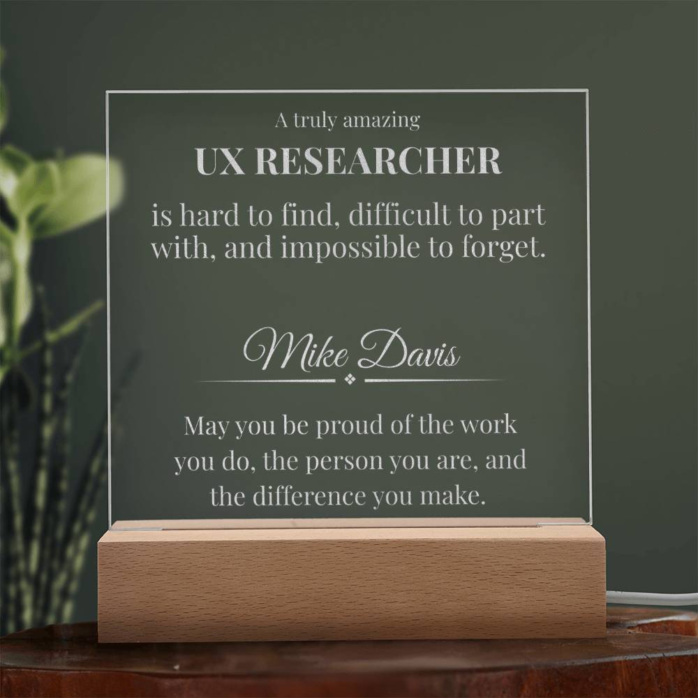 UX Researcher Acrylic Plaque Gift | A Truly Amazing Dispatcher Is Hard to Find