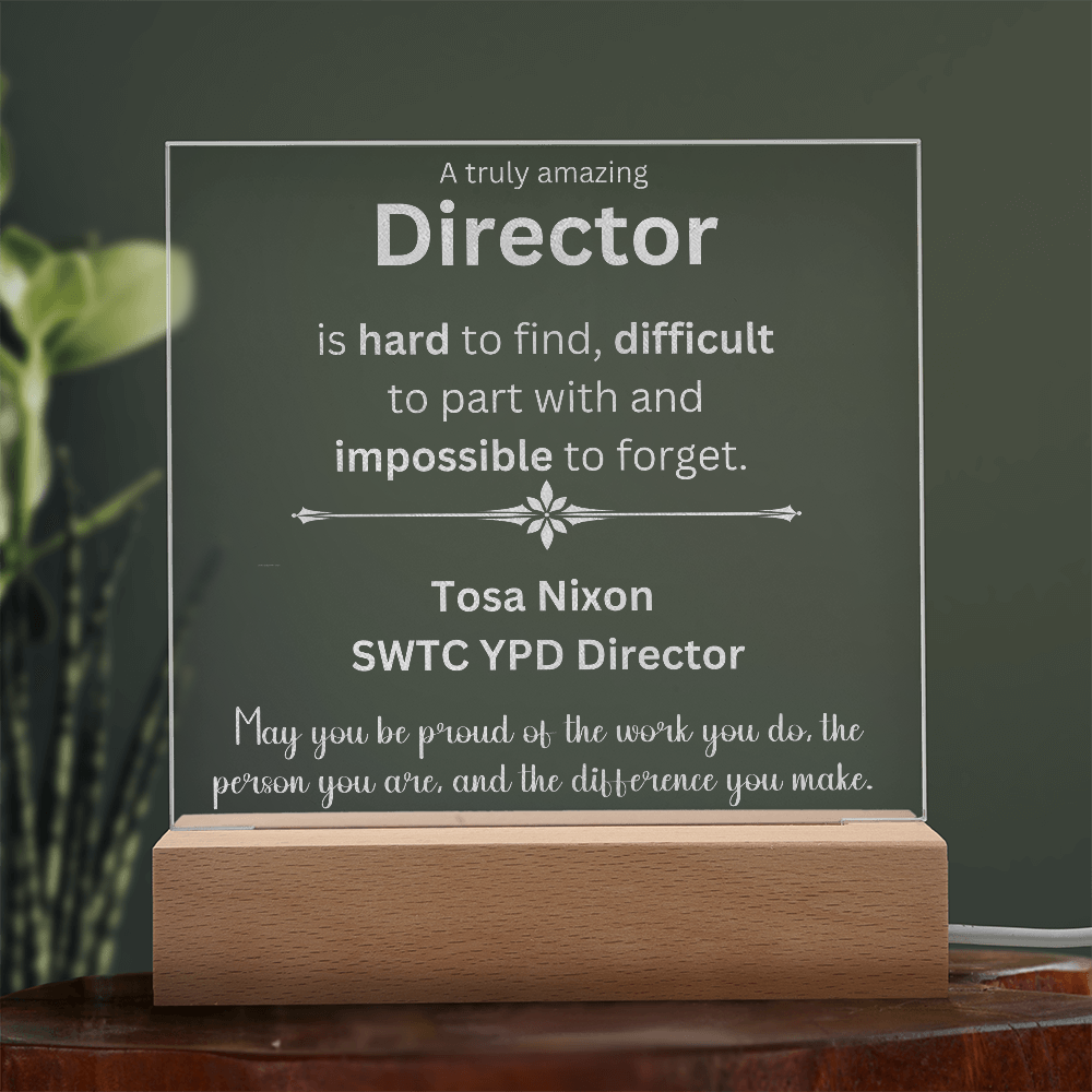 Tosa Nixon, SWTC YPD Director Plaque