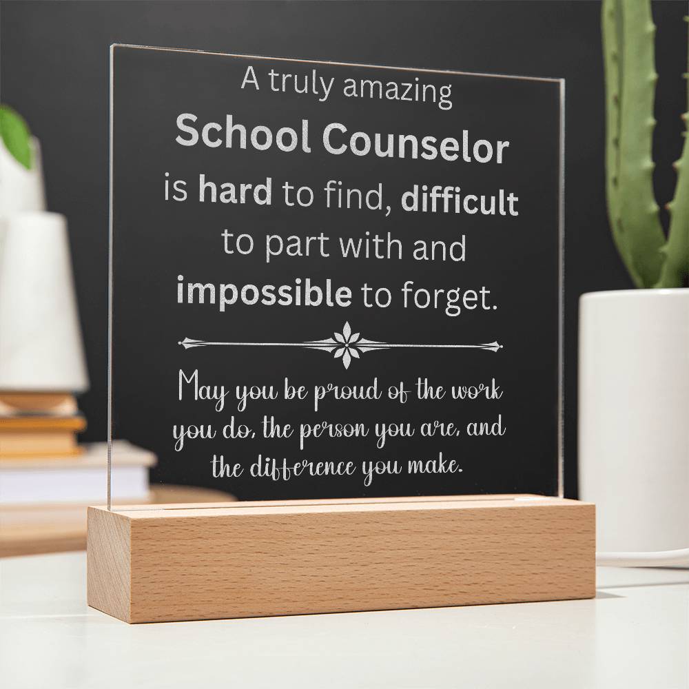 Engraved Personalized Plaque For School Counselor