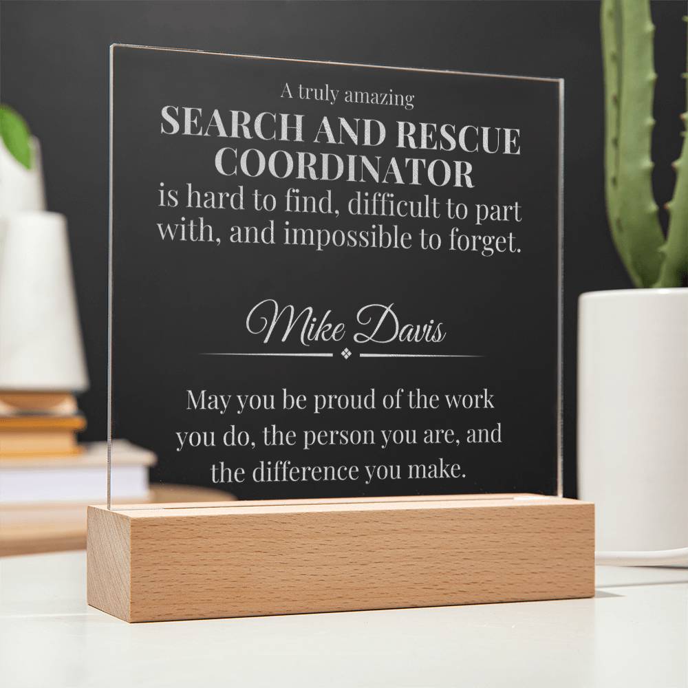 Search and Rescue Coordinator Acrylic Plaque Gift | A Truly Amazing Dispatcher Is Hard to Find