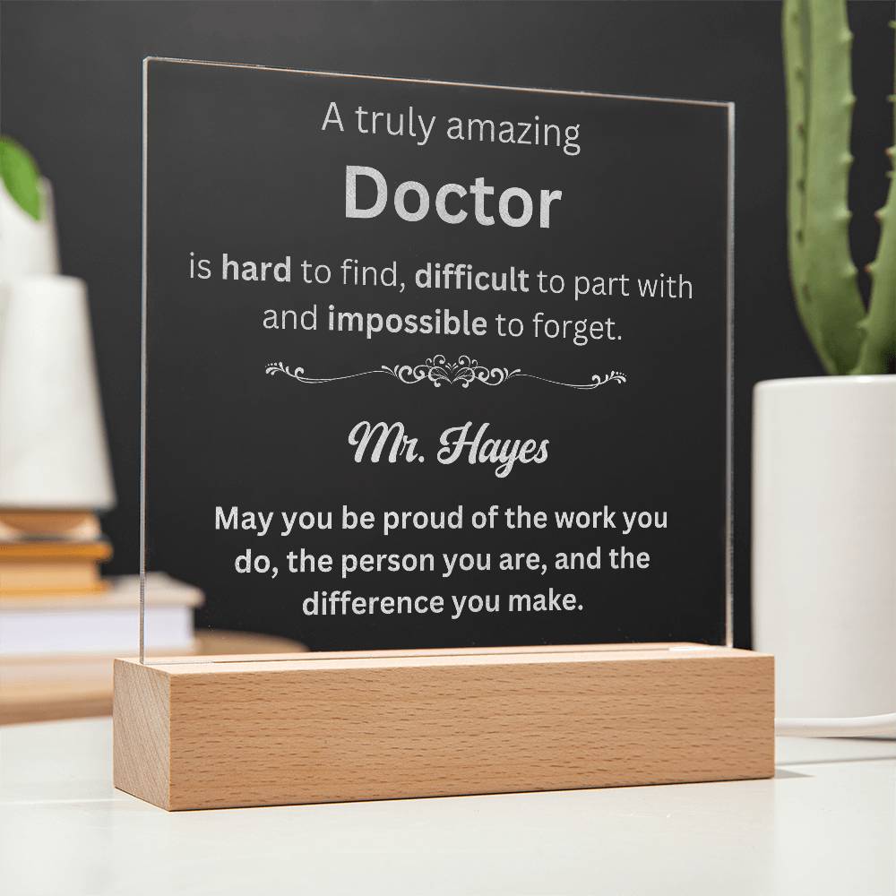 Personalized Doctor Engraved Plaque