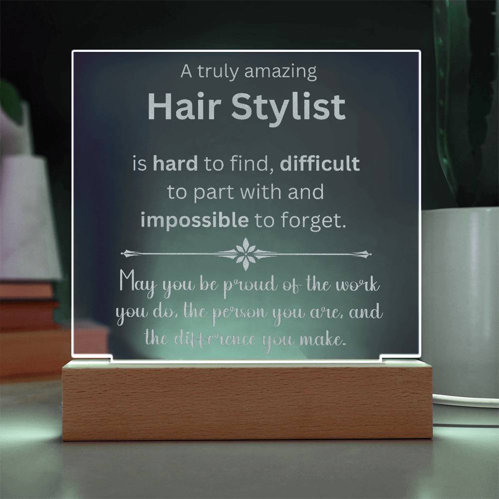 Engraved Plaque Appreciation Gift For Hair Stylist