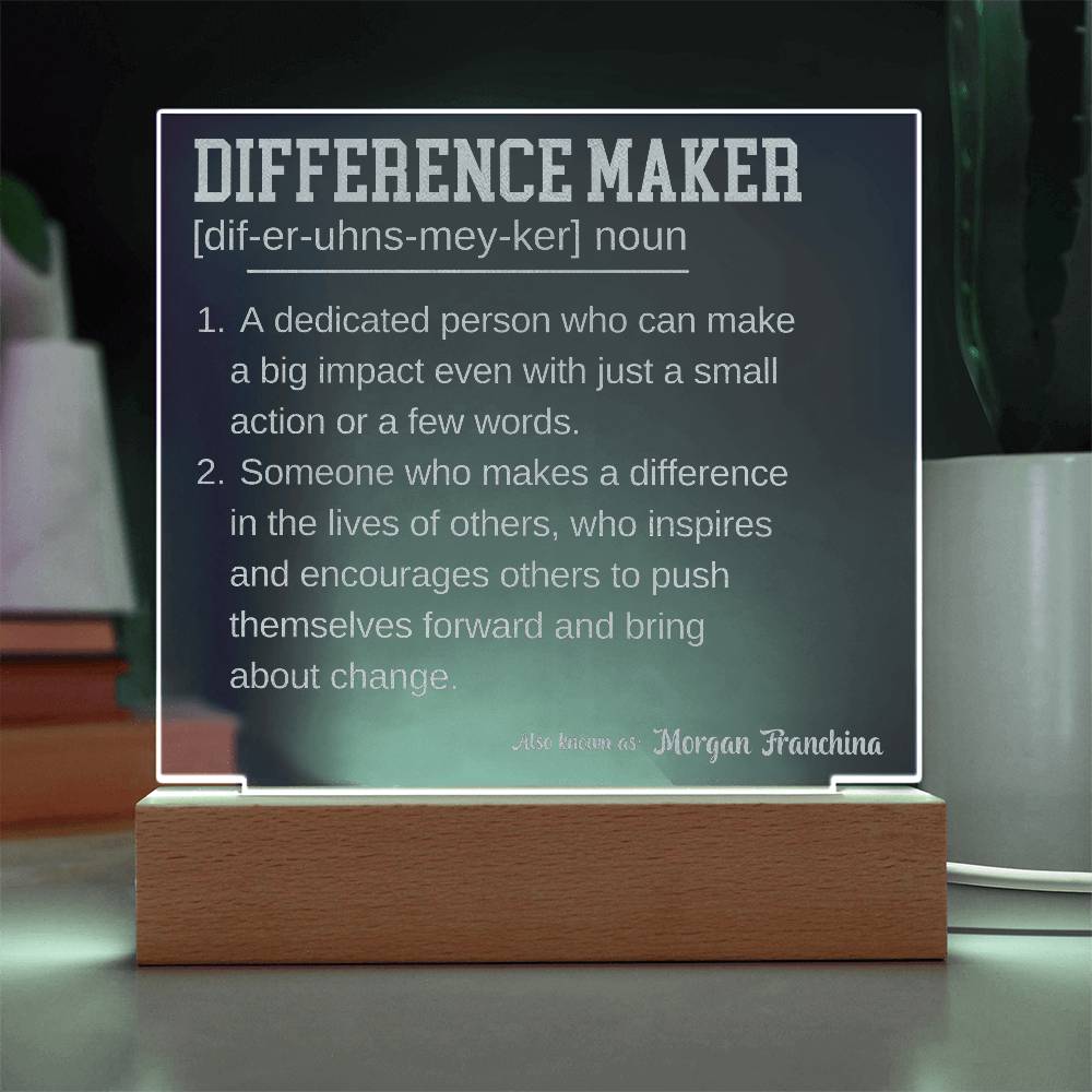 Engraved Personalized Plaque 6 For Difference Maker