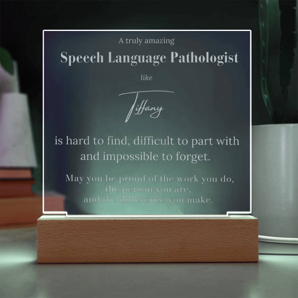 Personalized Speech Language Pathologist Acrylic Plaque