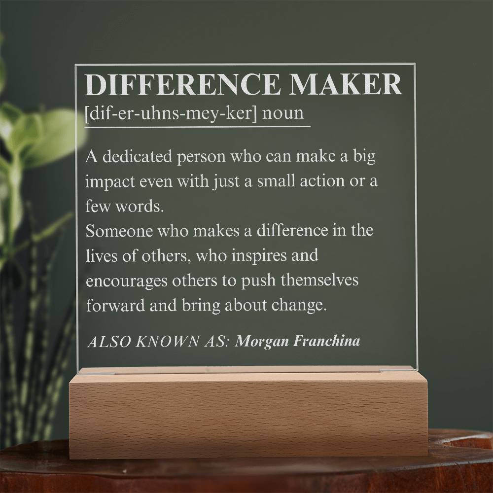 Engraved Personalized Plaque 3 For Difference Maker