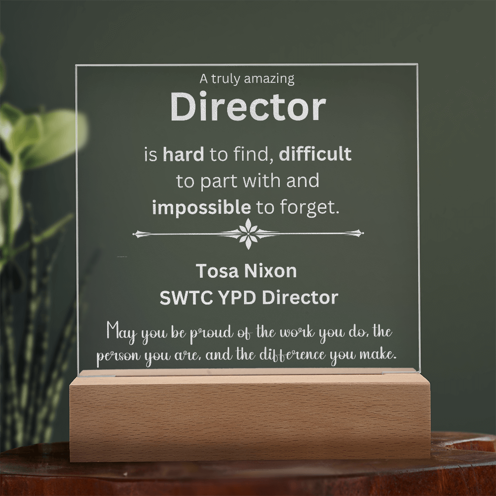 Tosa Nixon, SWTC YPD Director Plaque