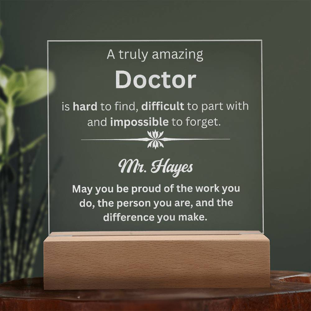 Personalized Doctor Engraved Plaque 2