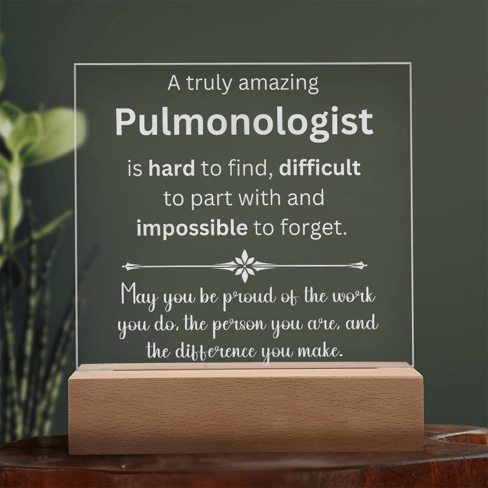 Personalized Pulmonologist Engraved Plaque