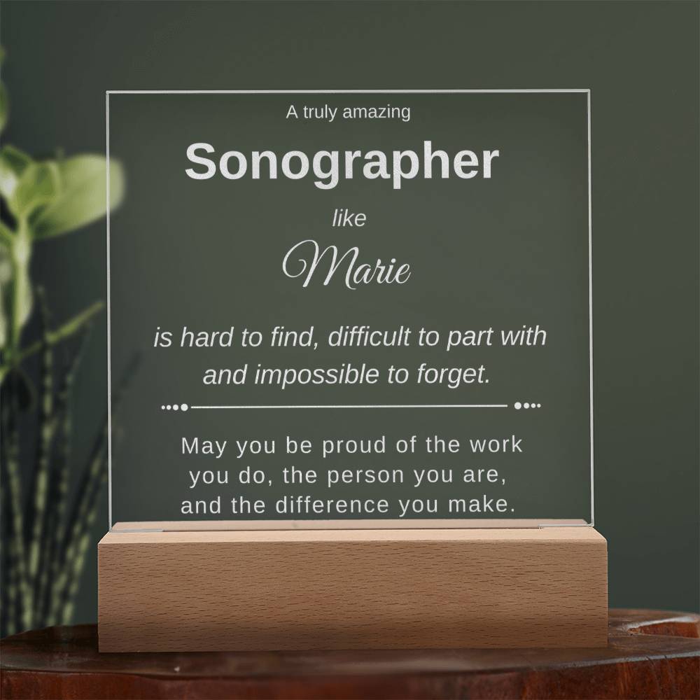Personalized Sonographer Acrylic Plaque