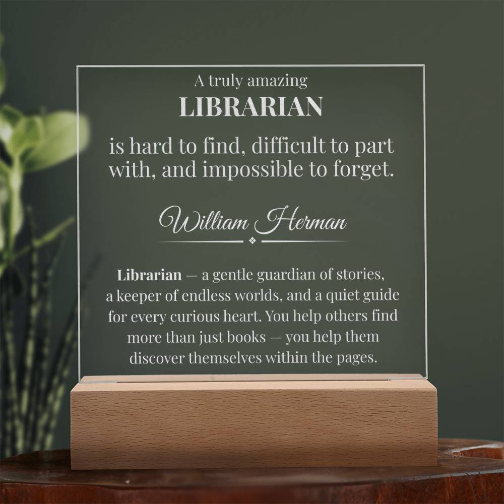 Librarian Definition Plaque Gift – Book Lover Gift for Librarian