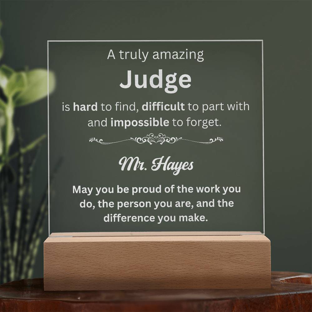 Personalized Judge Engraved Plaque