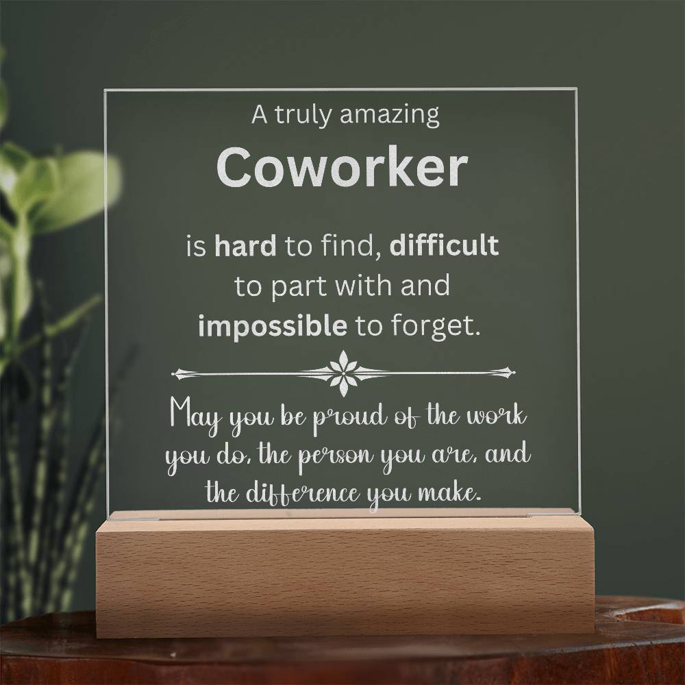 Engraved Plaque Appreciation Gift For Coworker