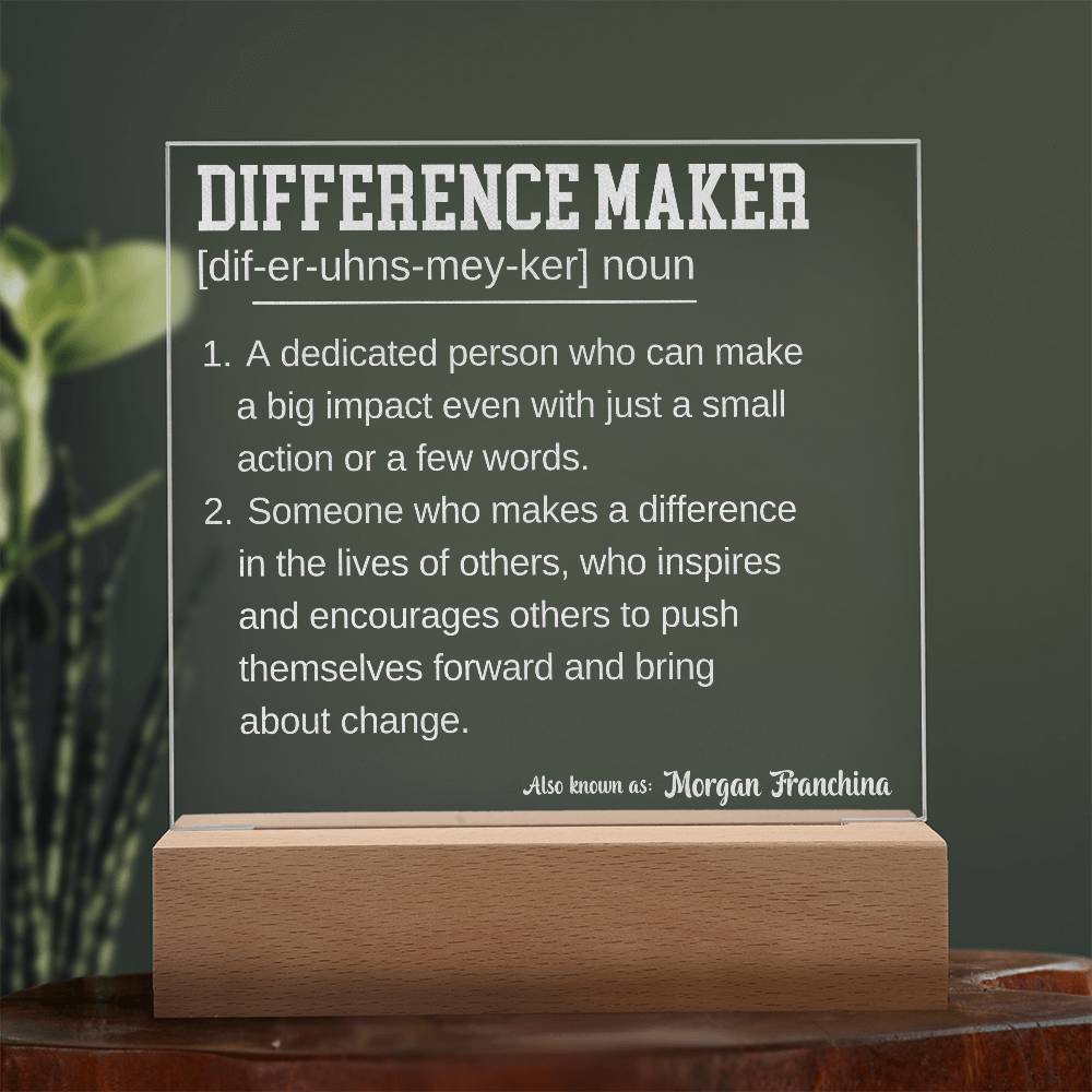 Engraved Personalized Plaque 6 For Difference Maker