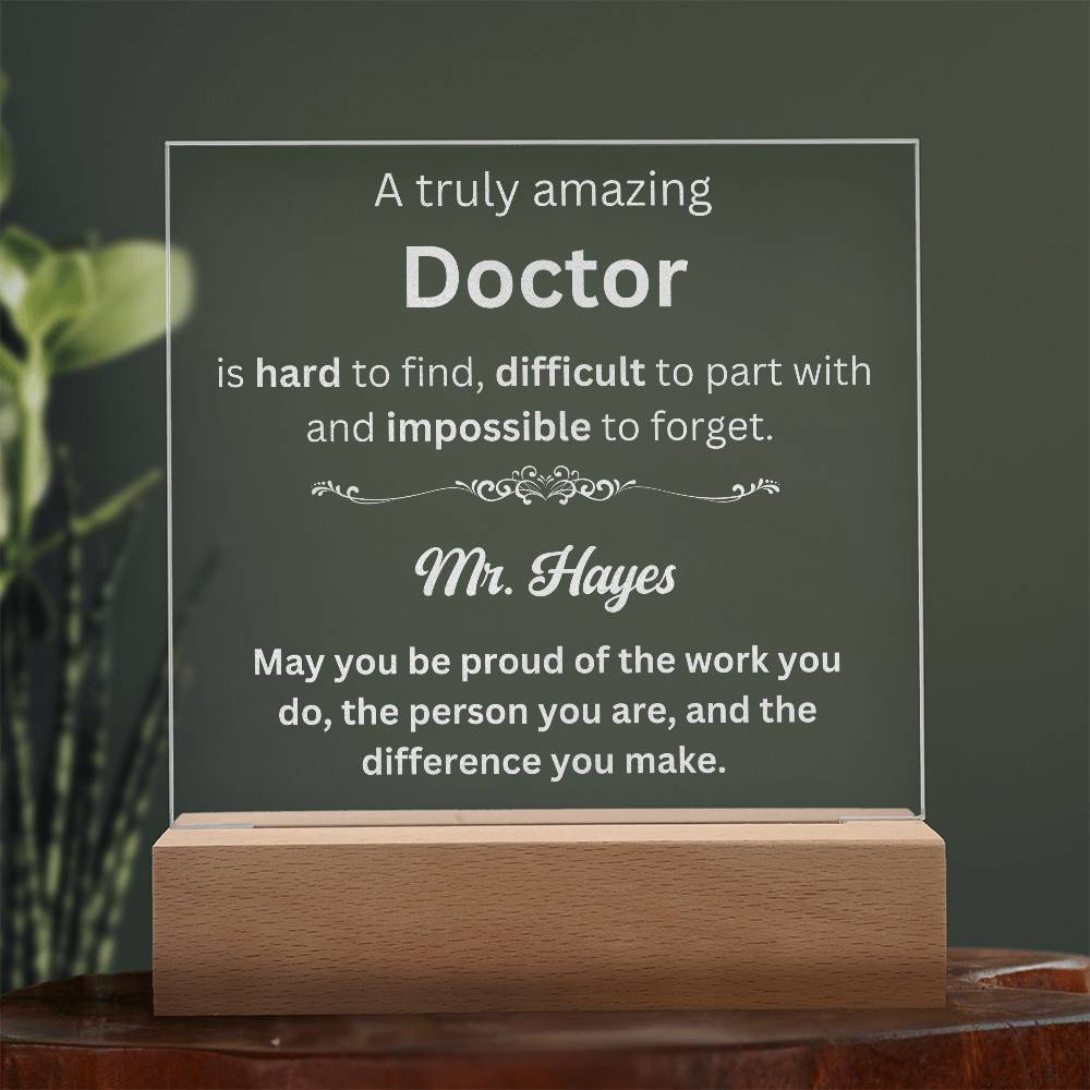 Personalized Doctor Engraved Plaque