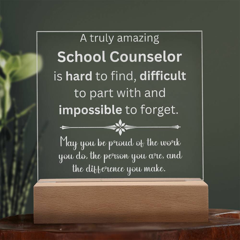 Engraved Personalized Plaque For School Counselor