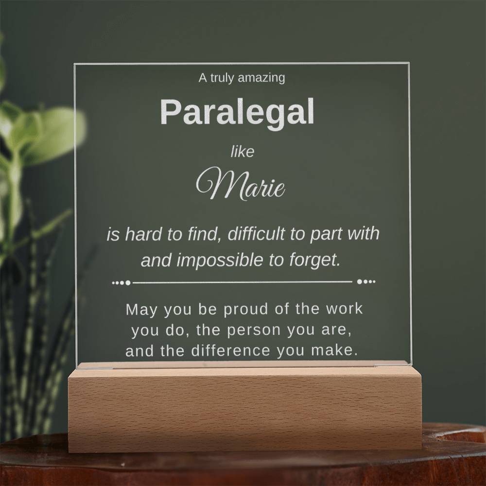 Personalized Paralegal Acrylic Plaque