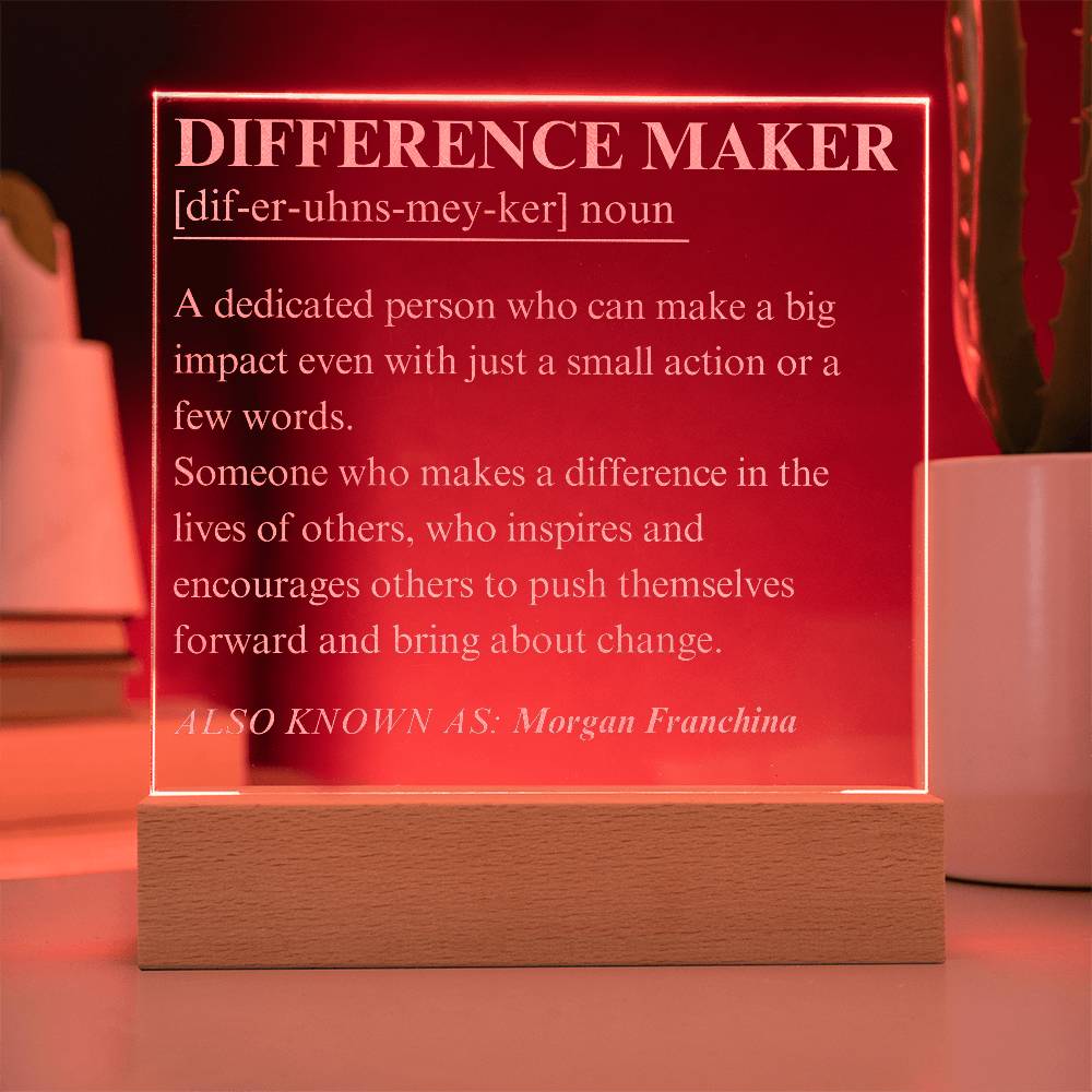 Engraved Personalized Plaque 3 For Difference Maker