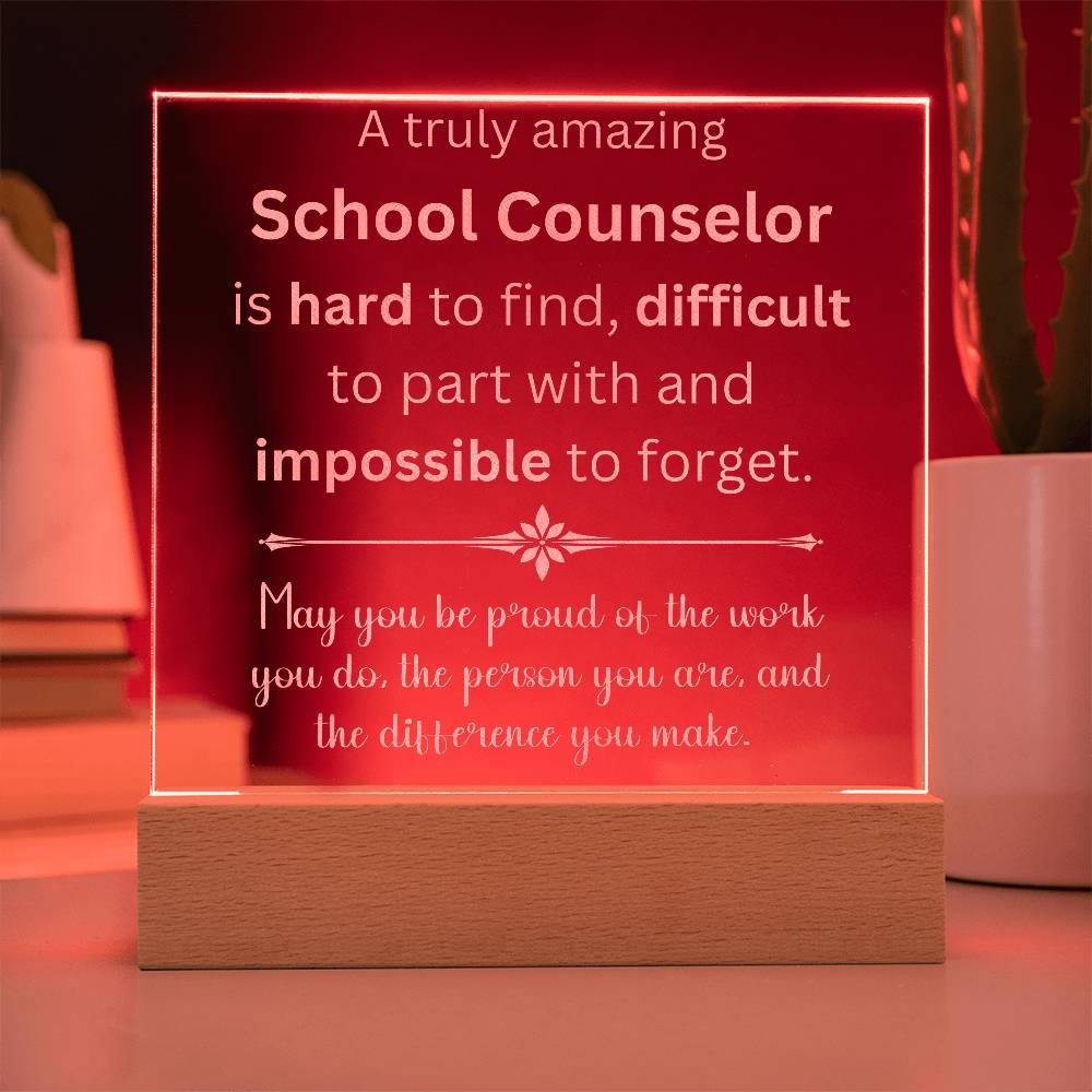 Engraved Personalized Plaque For School Counselor