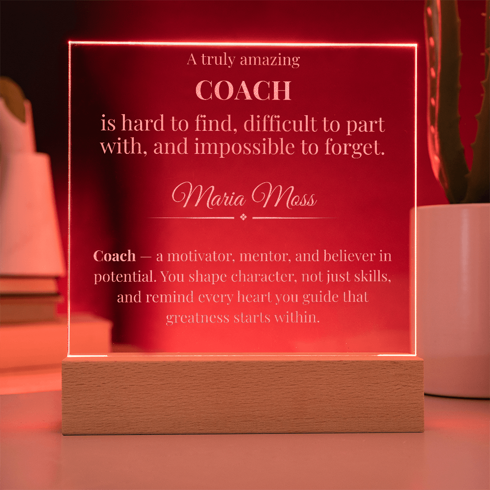 Coach Definition Plaque Gift – Motivational Thank You Gift for Coach