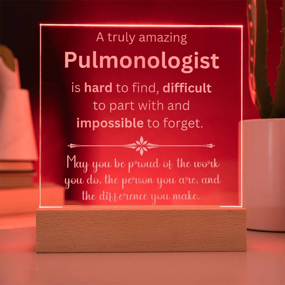 Personalized Pulmonologist Engraved Plaque