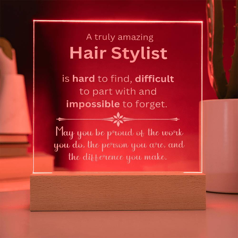 Engraved Plaque Appreciation Gift For Hair Stylist