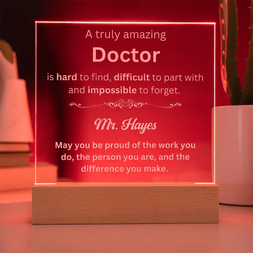 Personalized Doctor Engraved Plaque