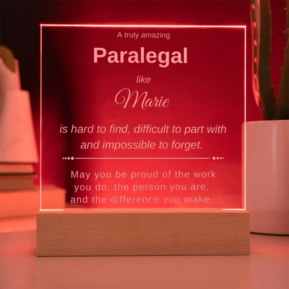Personalized Paralegal Acrylic Plaque