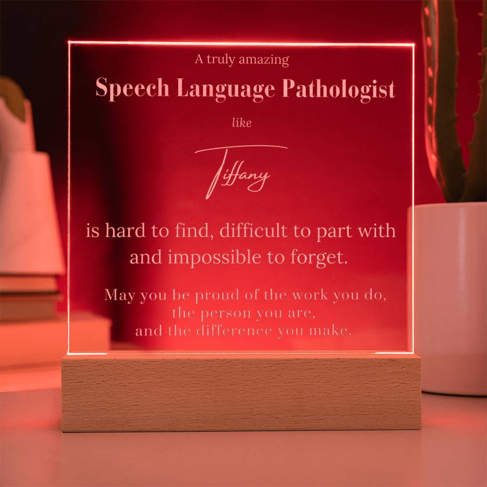 Personalized Speech Language Pathologist Acrylic Plaque