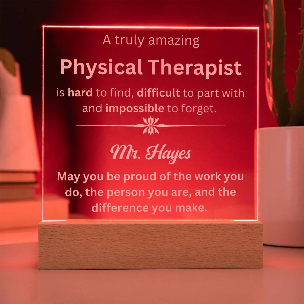 Personalized Physical Therapist Engraved Plaque