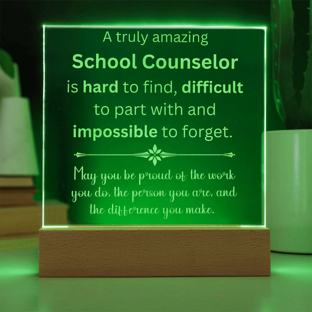Engraved Personalized Plaque For School Counselor