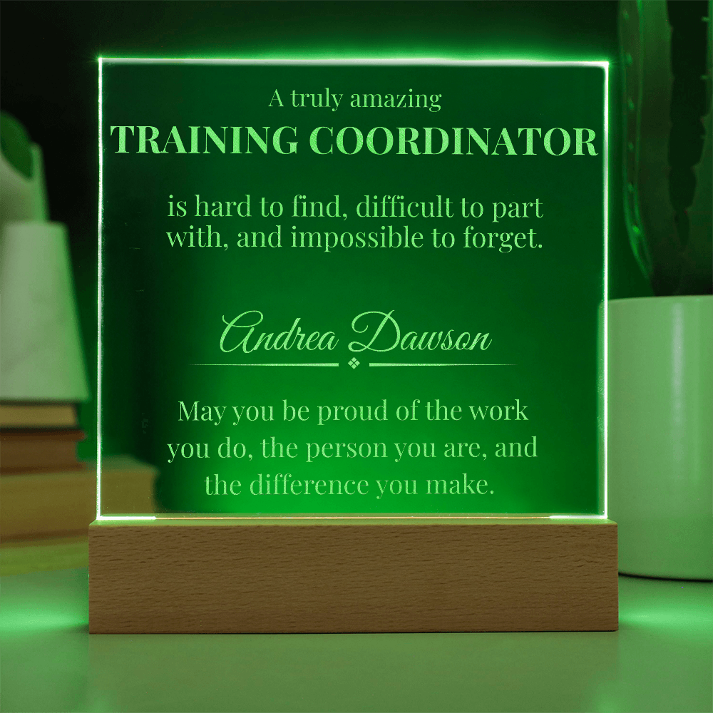 Training Coordinator Engraved Acrylic Square Plaque