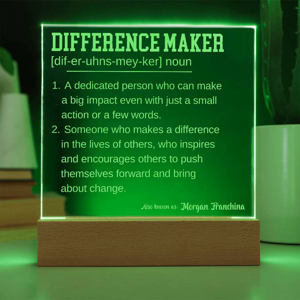 Engraved Personalized Plaque 6 For Difference Maker