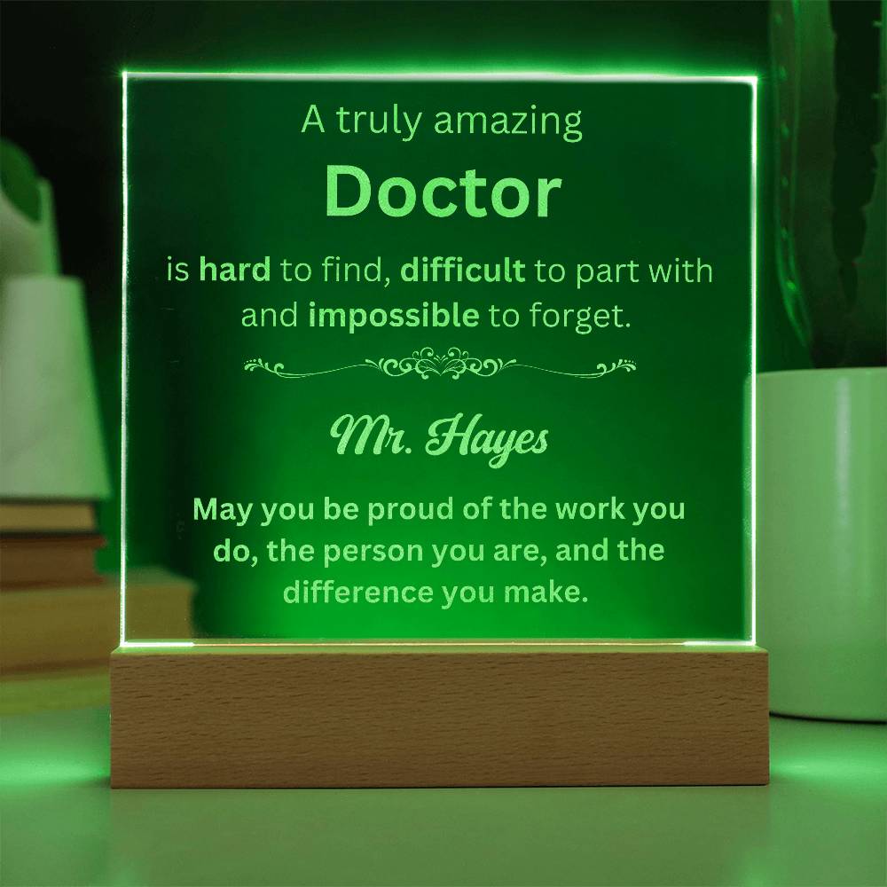 Personalized Doctor Engraved Plaque