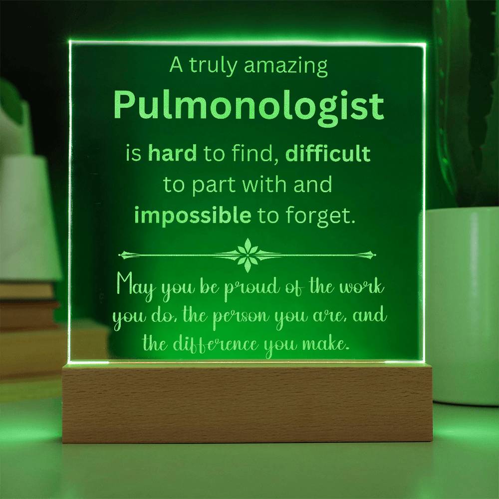 Personalized Pulmonologist Engraved Plaque