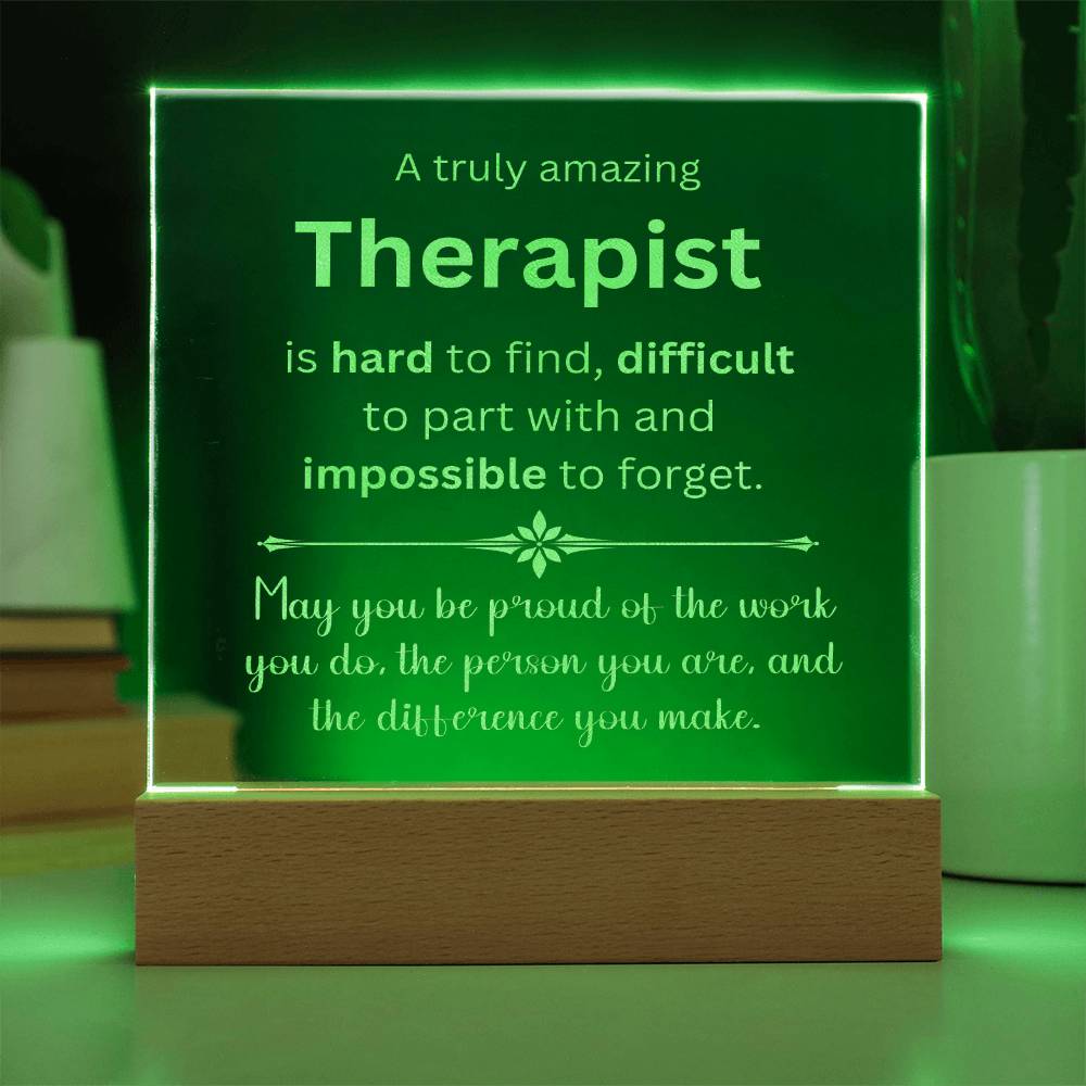 Engraved Plaque Appreciation Gift For Therapist