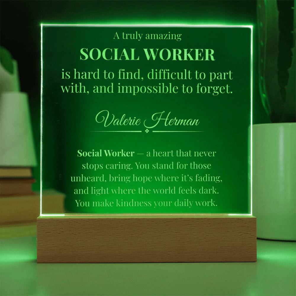 Social Worker Definition Plaque Gift – Inspirational Appreciation Gift for Social Worker