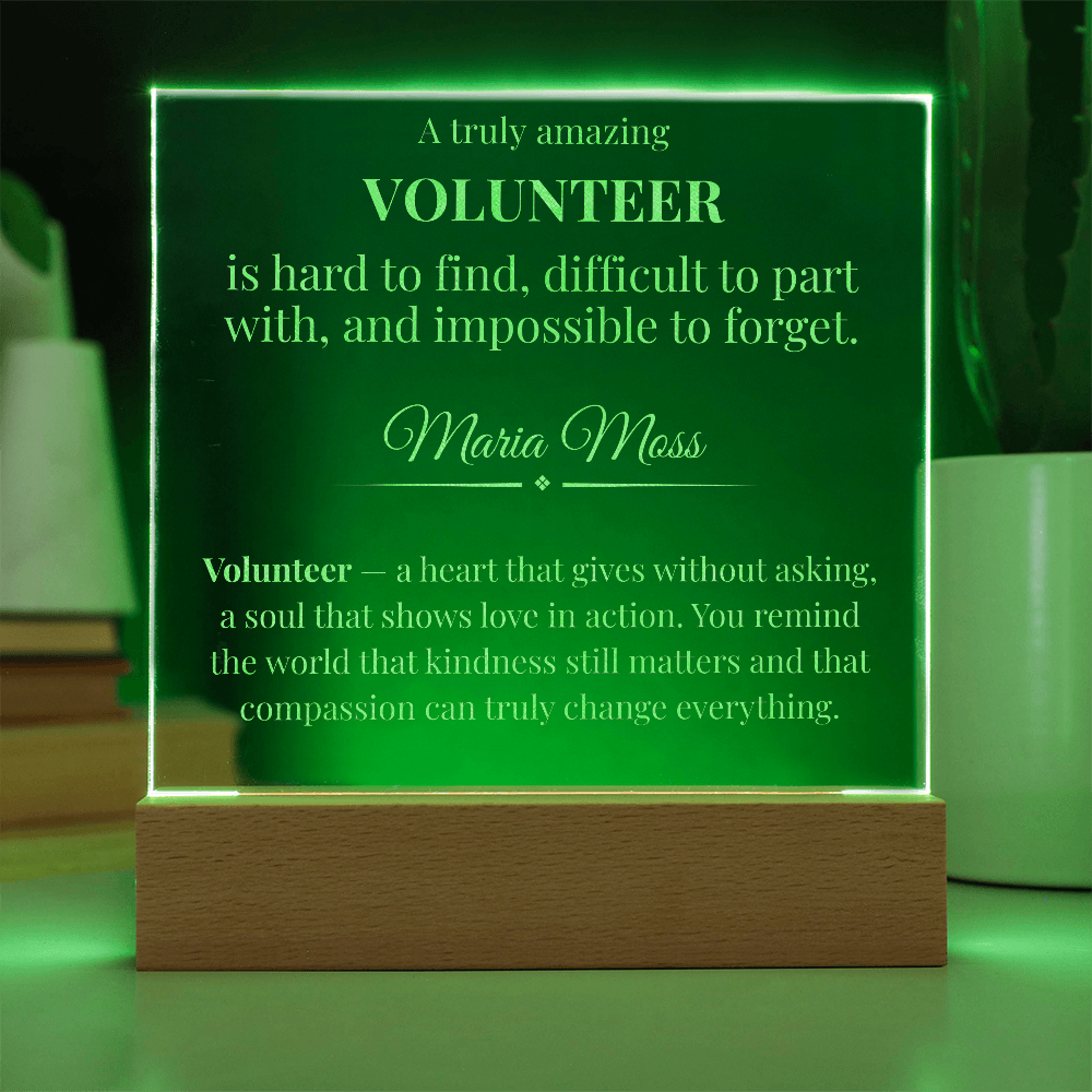 Volunteer Definition Plaque Gift – Appreciation Gift for Volunteer
