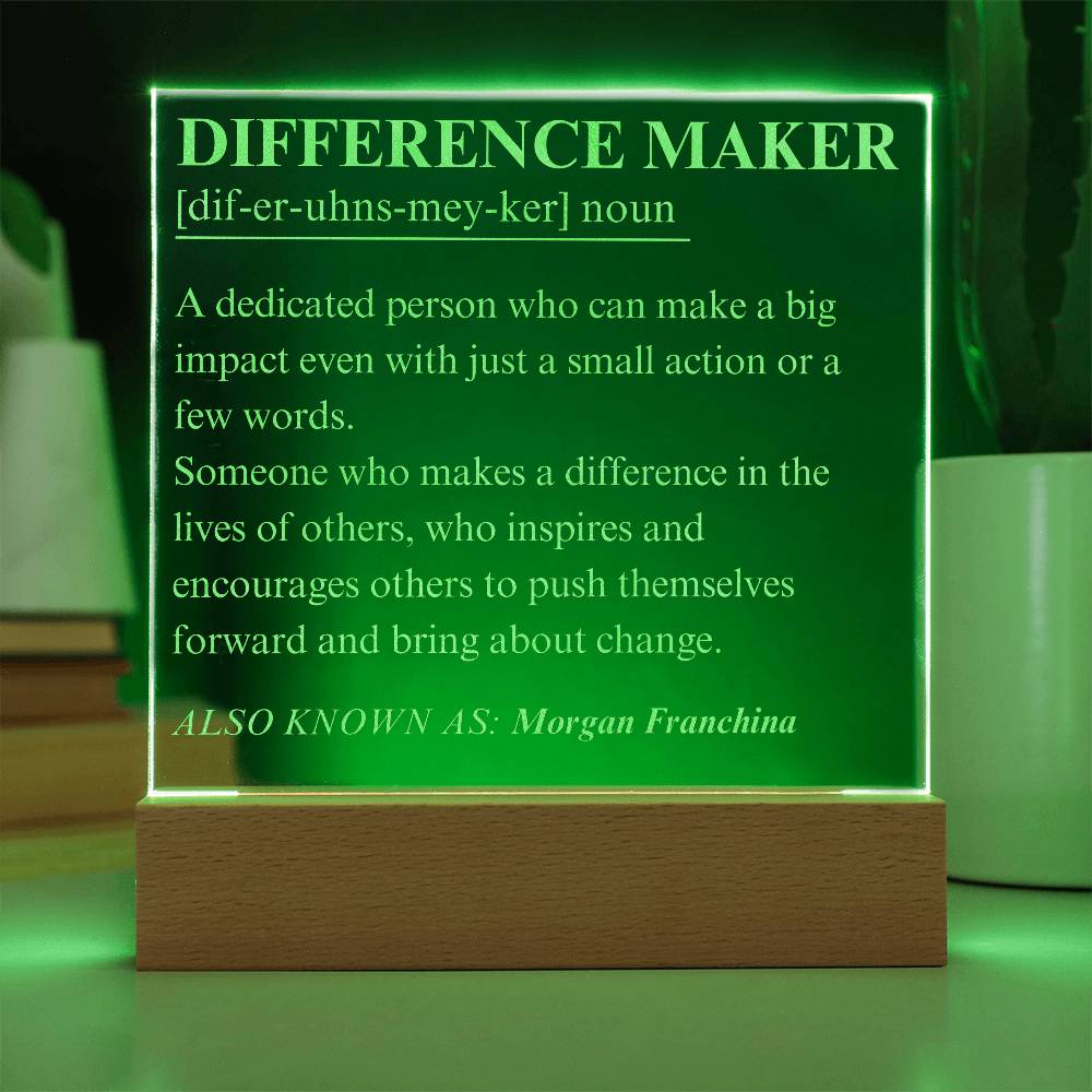 Engraved Personalized Plaque 3 For Difference Maker