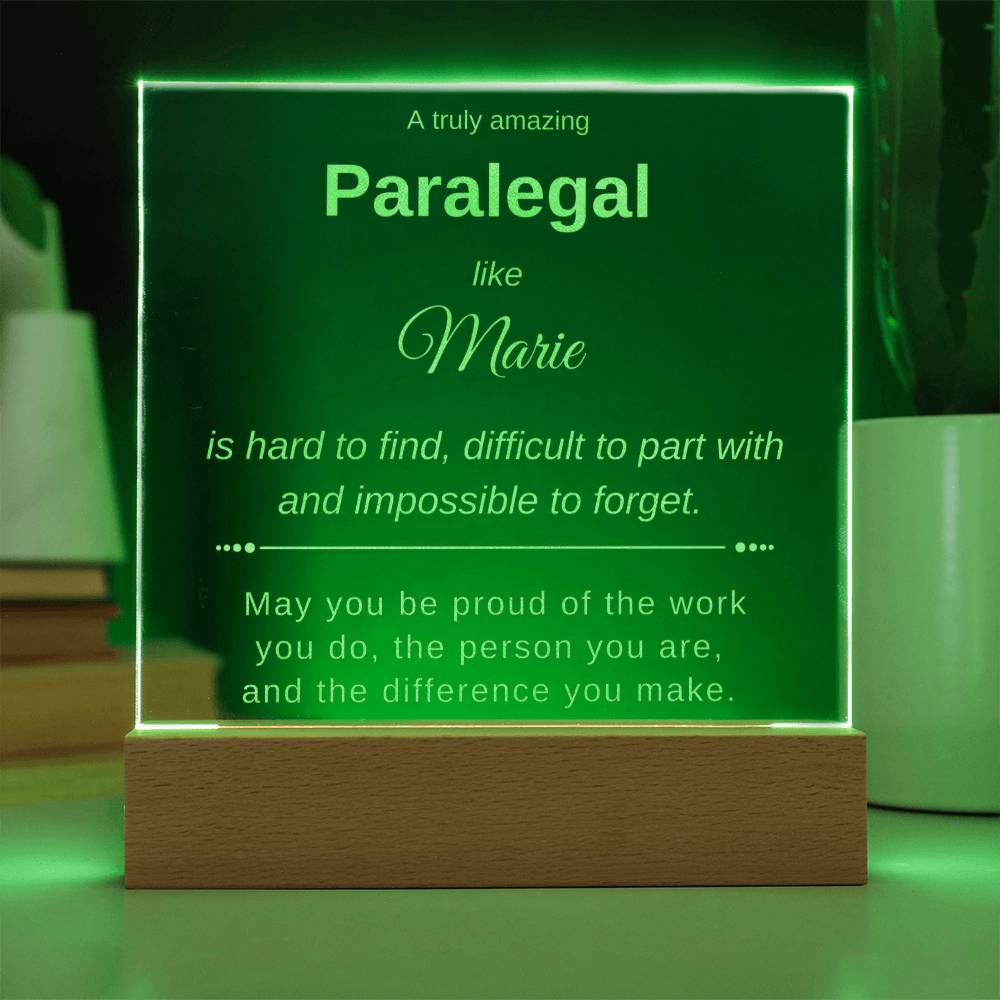 Personalized Paralegal Acrylic Plaque