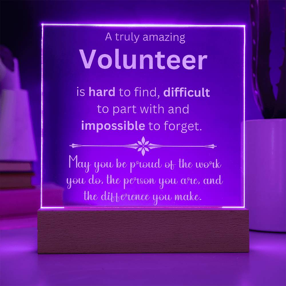 Engraved Plaque Appreciation Gift For Volunteer
