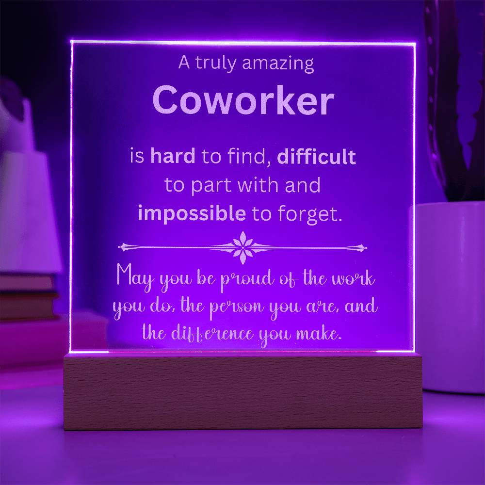 Engraved Plaque Appreciation Gift For Coworker