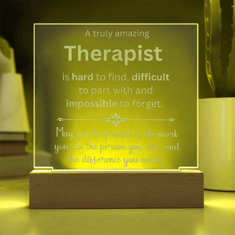 Engraved Plaque Appreciation Gift For Therapist