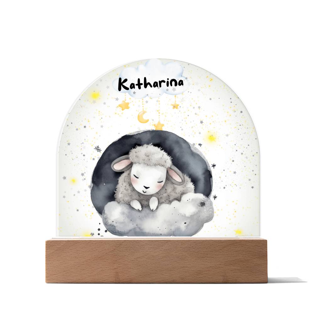 Baby Night Light Personalized  - Katharina3 - Acrylic Dome Plaque