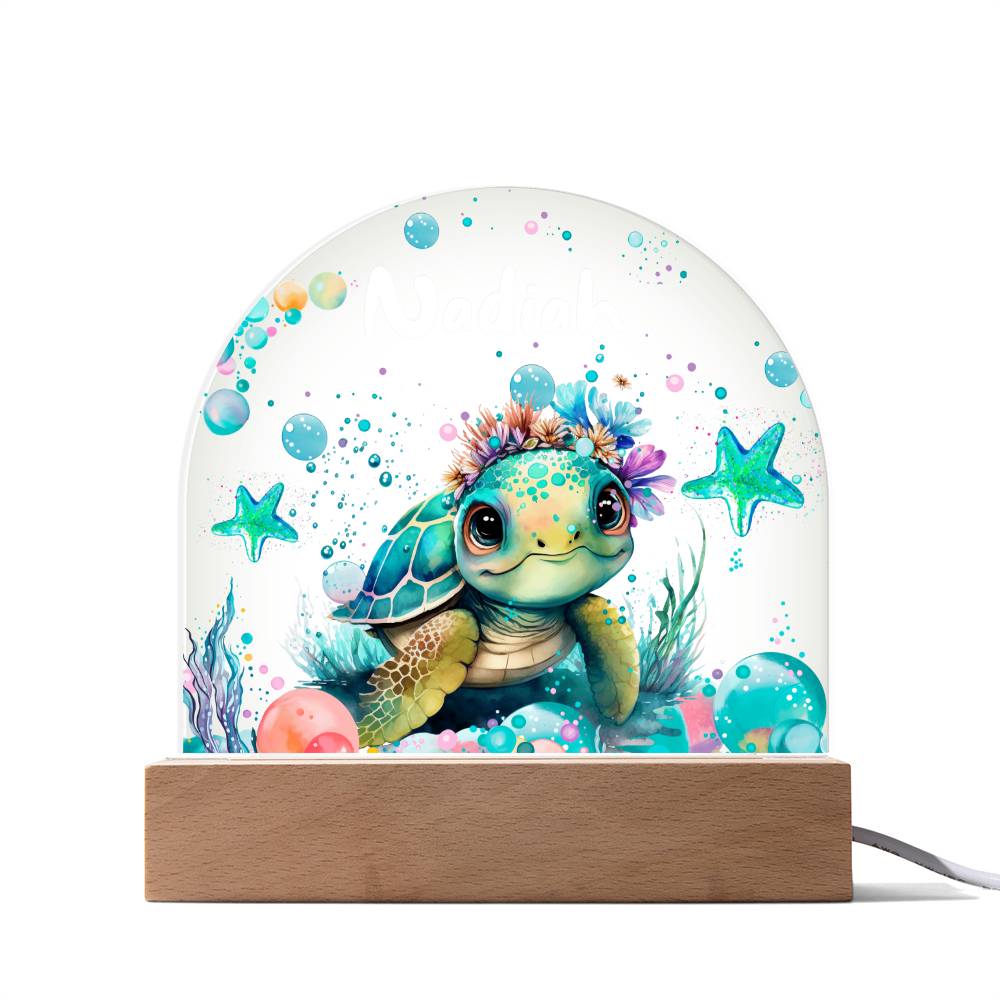 Baby Night Light Personalized  - Nadiah - Acrylic Dome Plaque