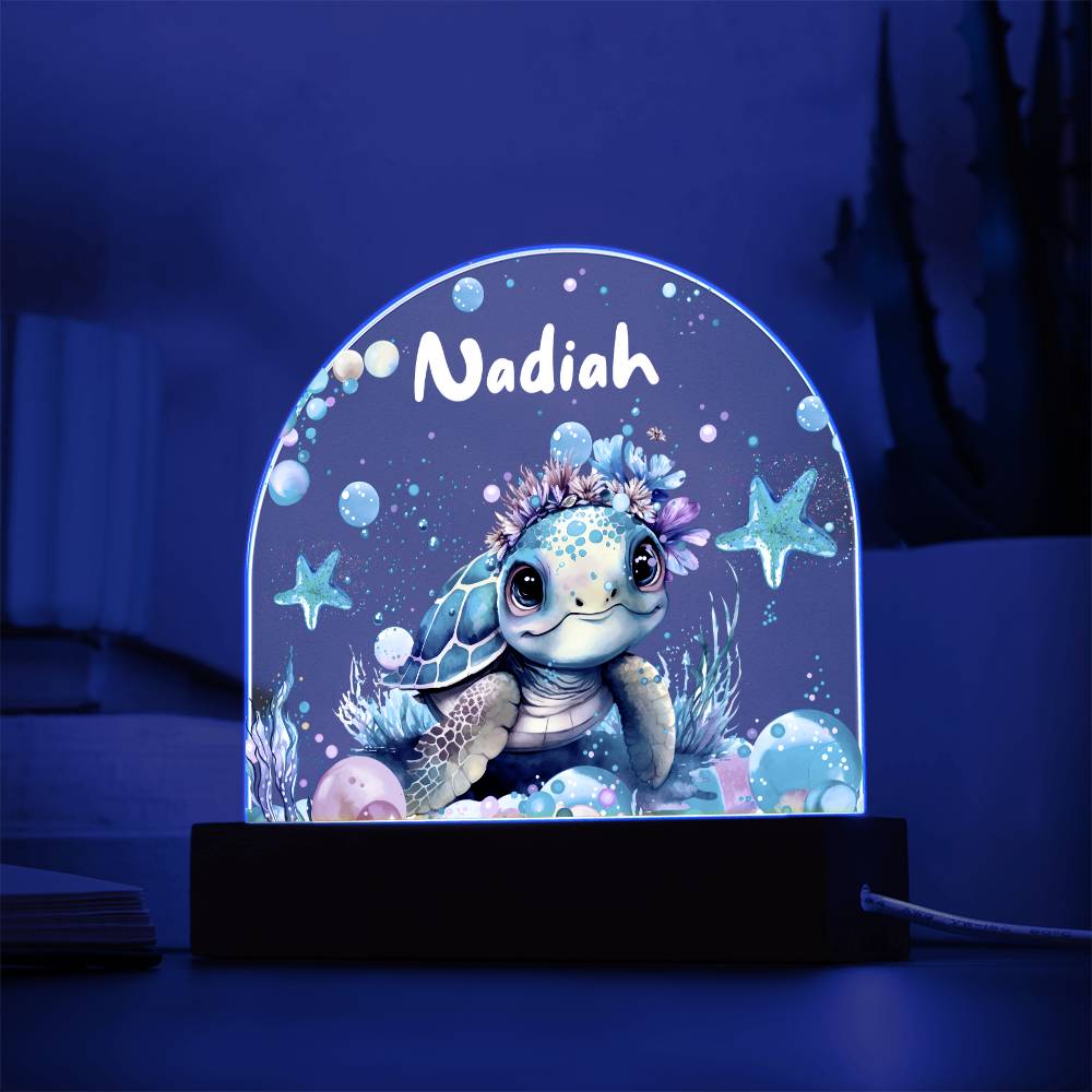 Baby Night Light Personalized  - Nadiah - Acrylic Dome Plaque